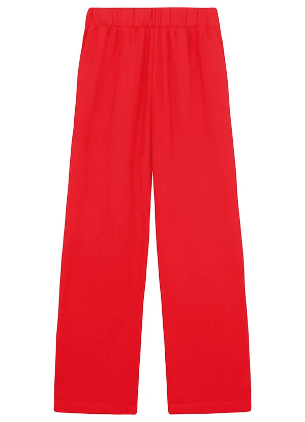 Malwee - Calça Reta Texturizada Vermelho