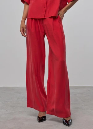 Carlota Costa - Calça Reta Vermelho - CARLOTA COSTA