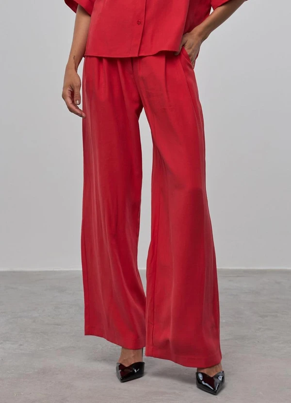 Carlota Costa - Calça Reta Vermelho