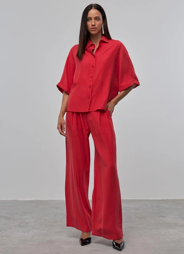 Carlota Costa - Calça Reta Vermelho 2