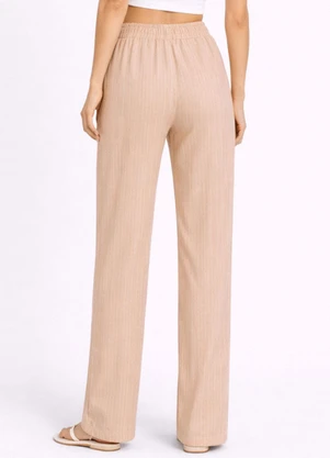 Rovitex - Calça Risca de Giz Feminina em Air Flow Bege - ROVITEX
