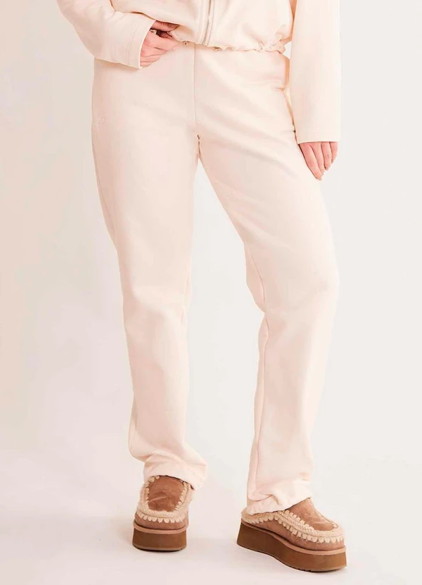 Sofie - Calça Soft em Moletom Felpado Branco