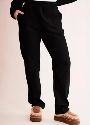Sofie - Calça Soft em Moletom Felpado Preto - SOFIE