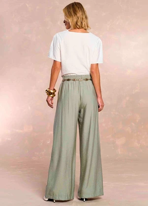 Doce Trama - Calça Soft Garden em Viscoflow Verde - DOCE TRAMA