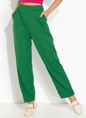 Moda Pop - Calça Verde Bandeira com Bolsos Funcionais - MODA POP