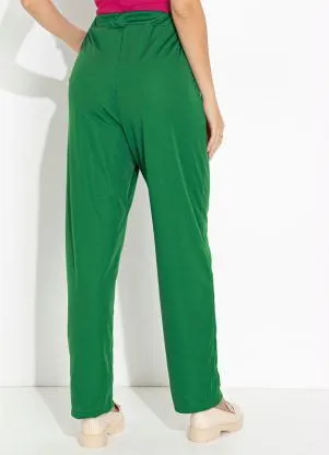 Moda Pop - Calça Verde Bandeira com Bolsos Funcionais - MODA POP