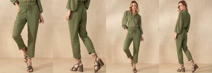 Cala Verde Cintura Alta com Elstico na Cintura