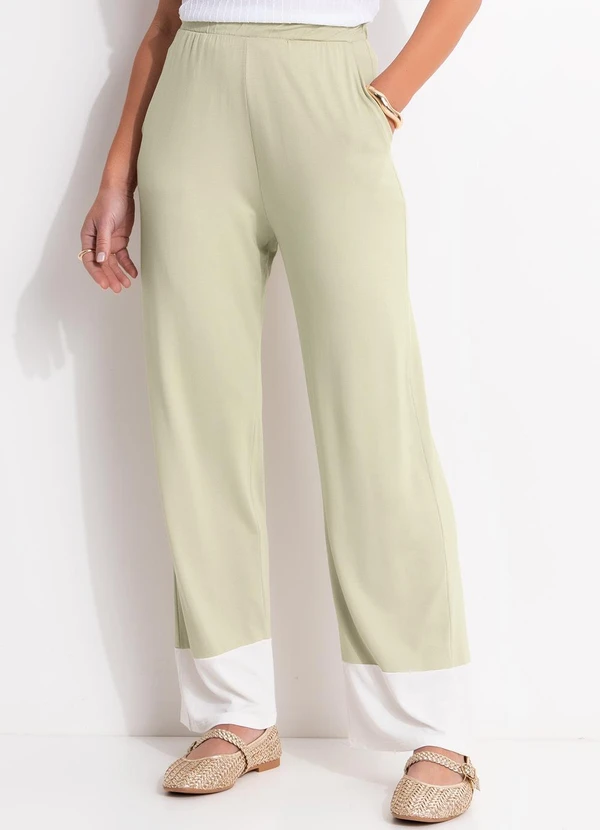 Quintess - Calça Verde Claro em Malha de Viscose 8