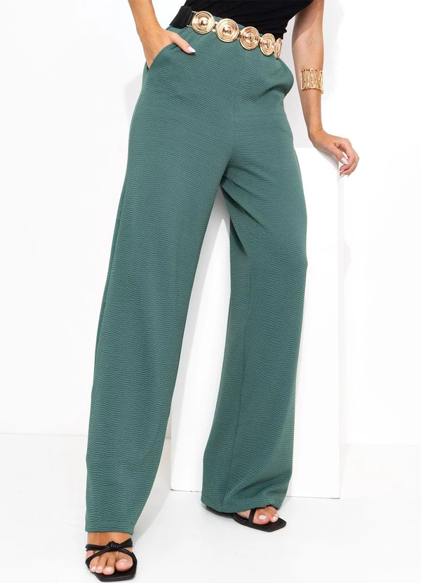 Bimini - Calça Verde em Malha Anarruga 5
