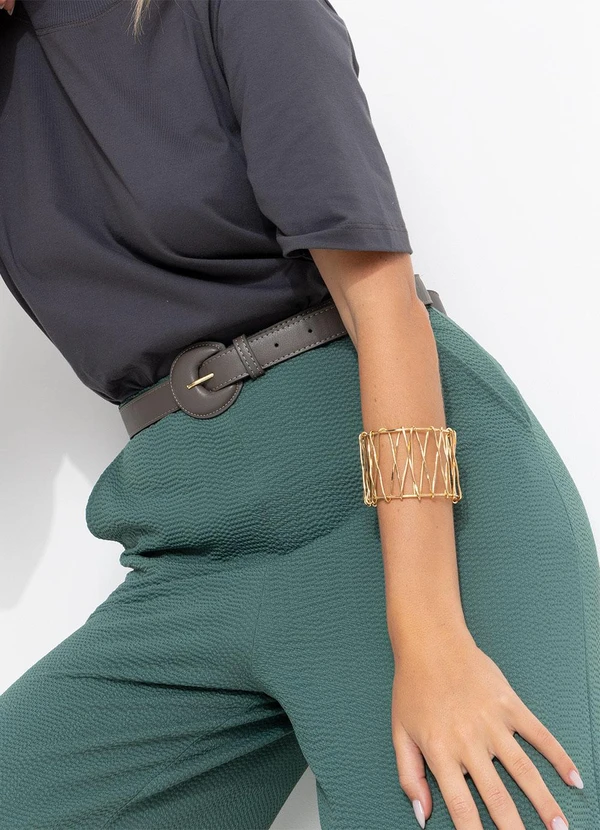 Bimini - Calça Verde em Malha Anarruga 6