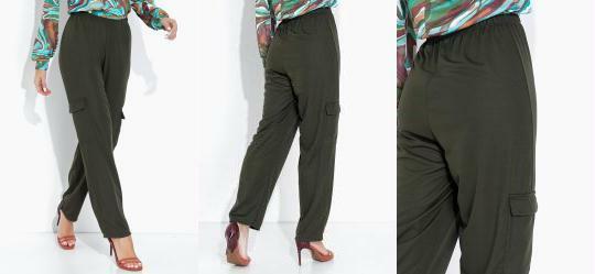 Cala Verde Militar Reta com Bolsos Cargo