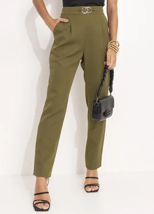 Quintess - Calça Verde Oliva em Alfaiataria - QUINTESS
