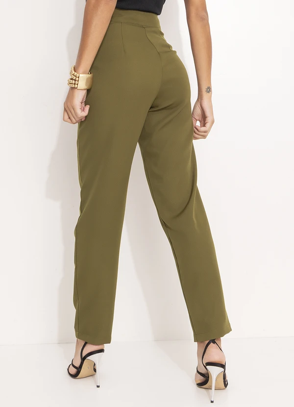 Quintess - Calça Verde Oliva em Alfaiataria 2