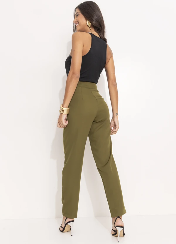 Quintess - Calça Verde Oliva em Alfaiataria 4