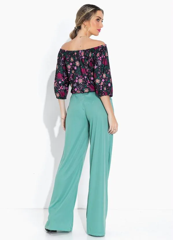 Moda Pop - Calça Verde Reta com Bolsos Funcionais 4