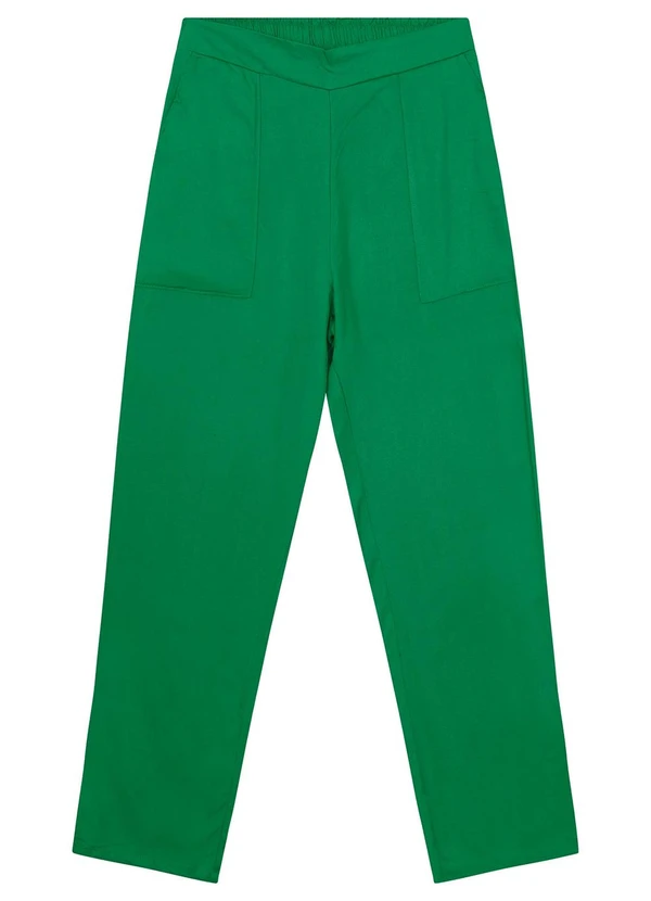 Malwee - Calça Verde Reta Feminina em Viscolinho 4