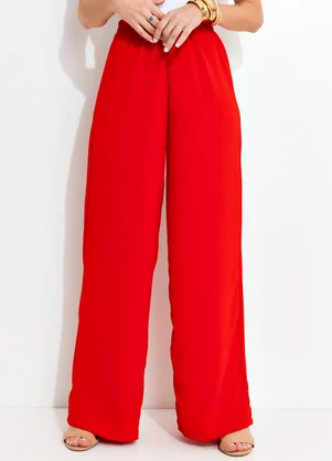 Bimini - Calça Vermelho em Crepe Plano - BIMINI