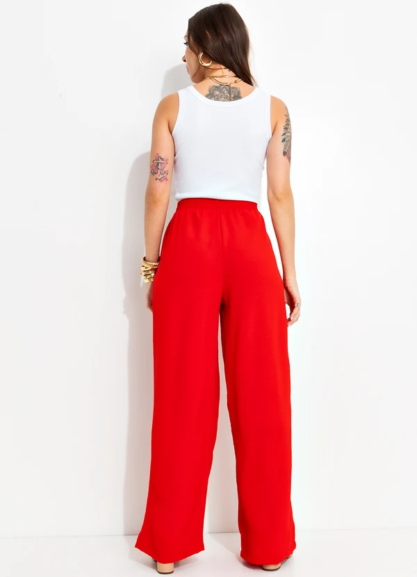 Bimini - Calça Vermelho em Crepe Plano 4