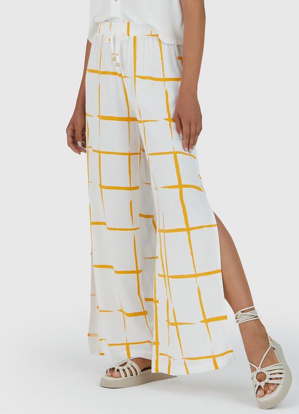 Malwee - Calça Viscose Feminina Off White