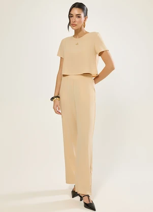 Naguchi - Calca Wide com Bolsos Croissant - NAGUCHI