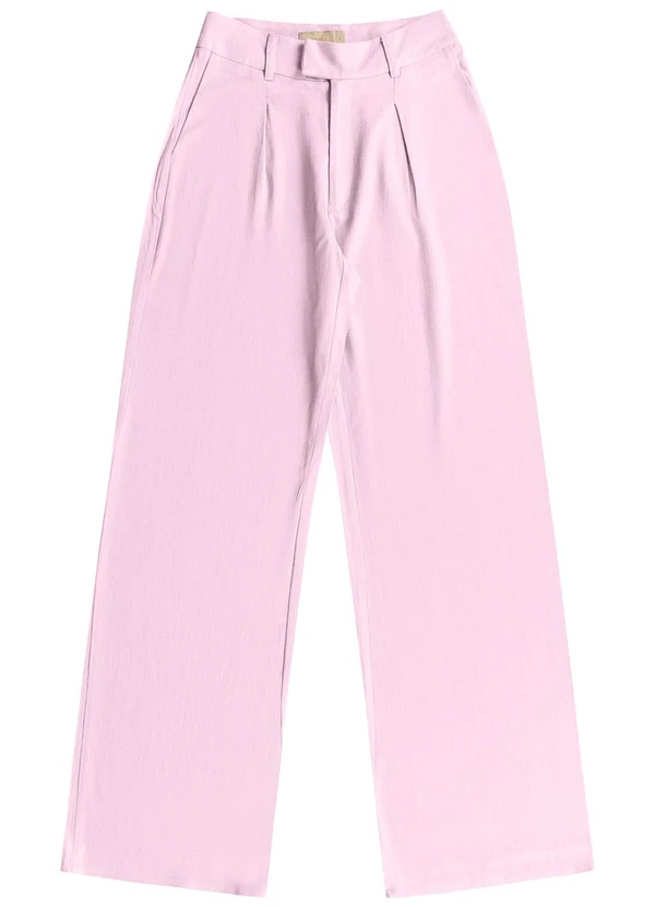 Angel - Calca Wide Leg Linho Rosa