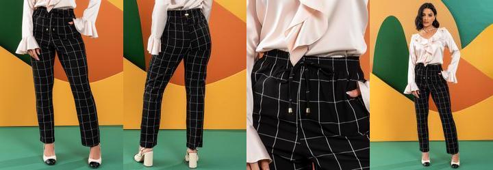 Cala Xadrez Grid em Tecido de Alfaiataria