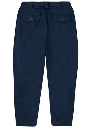 Malwee - Calça Alfaiaria em Algodão Sarjado Azul Marinho - MALWEE