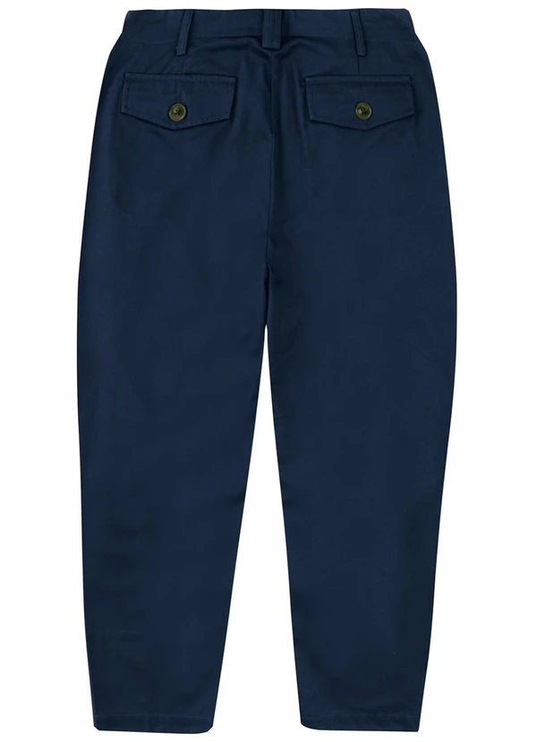 Malwee - Calça Alfaiaria em Algodão Sarjado Azul Marinho 2