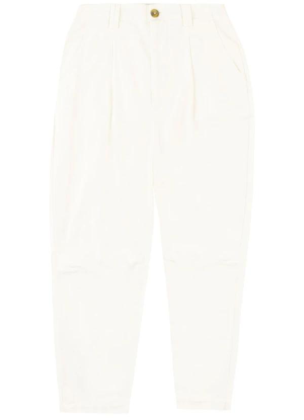 Malwee - Calça Alfaiaria em Algodão Sarjado Off White 3