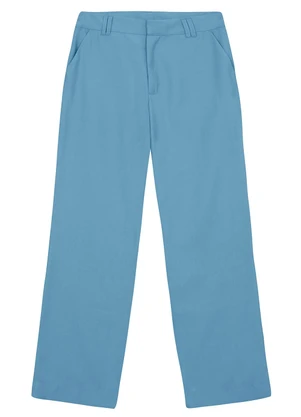 Enfim - Calça Alfaiataria em Viscose Sarjada Azul Claro - ENFIM