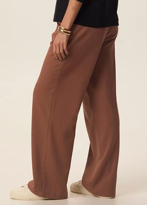 Malwee - Calça Alfaiataria Sarjada Marrom - MALWEE