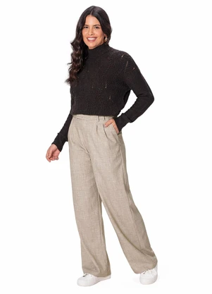 Malwee - Calça Alfaiataria Sarjada Off White - MALWEE
