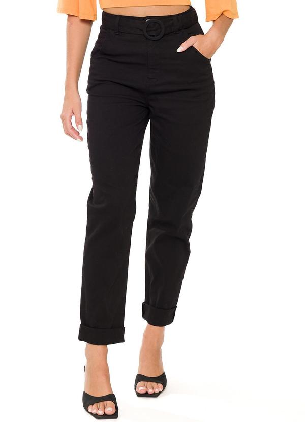 Doce Trama - Calça Baggy em Sarja Preto