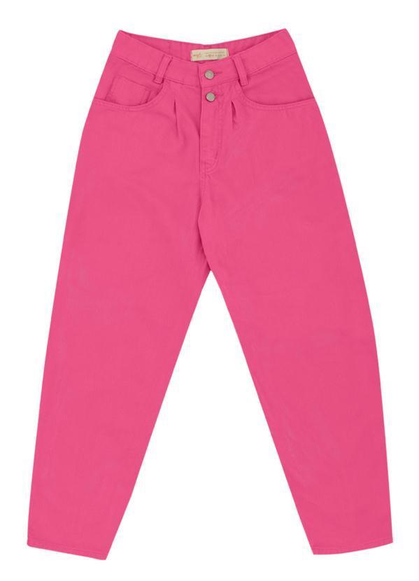 Angel - Calça Baggy Sarja Color Jeans Rosa