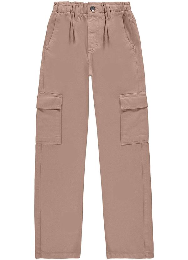 Enfim - Calça Bege Feminina Reta em Sarja 3