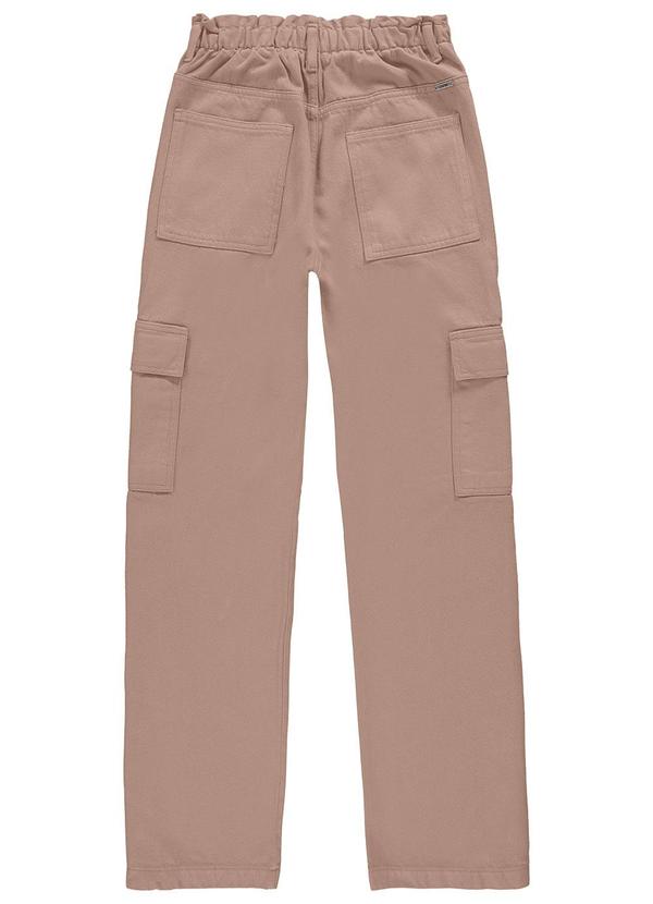 Enfim - Calça Bege Feminina Reta em Sarja 4