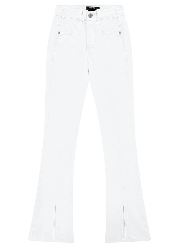 Enfim - Calça Branca Boot Cut em Sarja 3