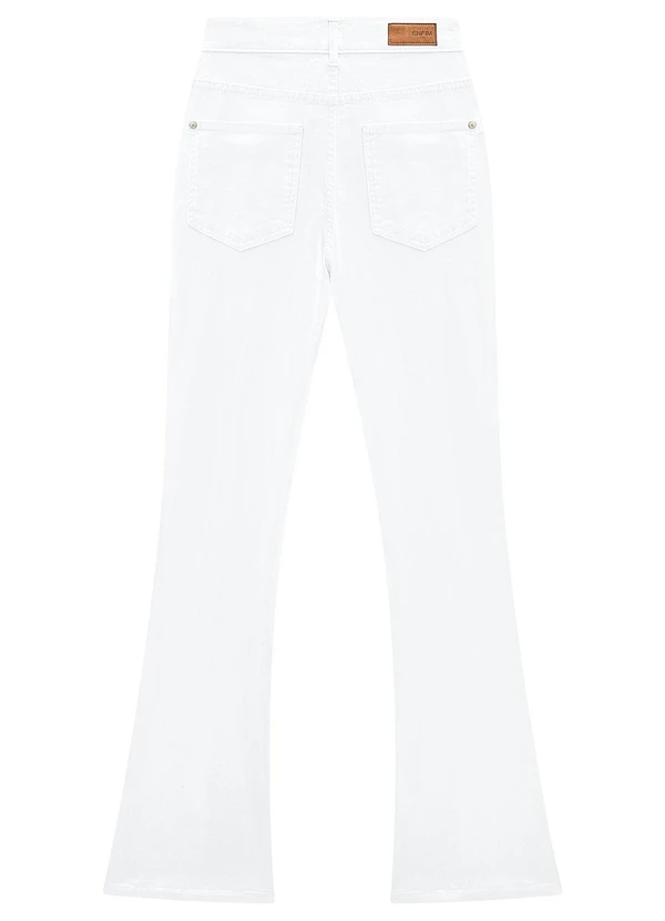 Enfim - Calça Branca Boot Cut em Sarja 4