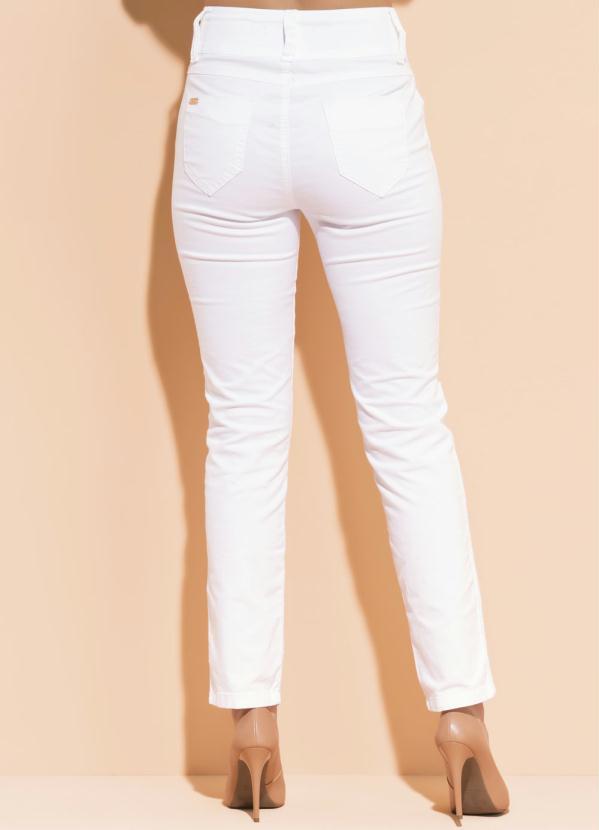 Outlet - Calça Branca Destroyed com Cintura Alta 2