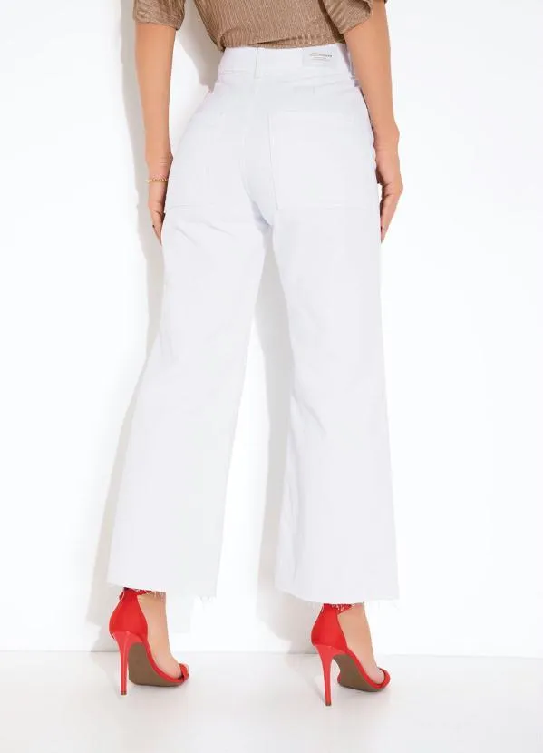 Sawary Jeans - Calça Branca Wide Leg Cropped Sawary 2