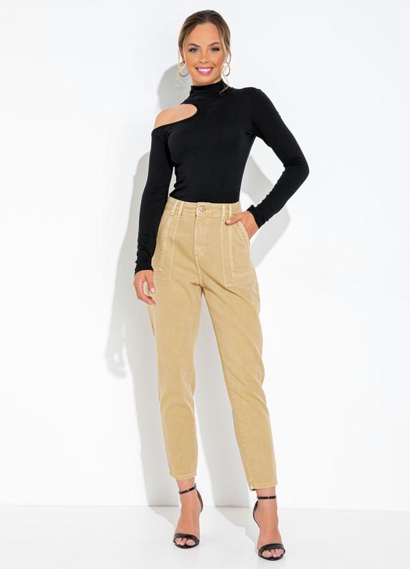 Sawary Jeans - Calça Cáqui Mom Jeans 3