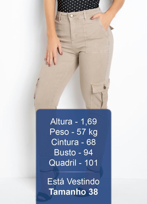 Sawary Jeans - Calça Cargo Jogger Sawary Bege com Bolsos 3