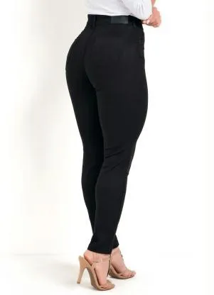 Sawary Jeans - Calça Cigarrete Preta Sawary com Cinta e Bumbum - SAWARY JEANS