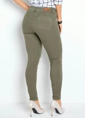 Sawary Jeans - Calça Cigarrete Verde Militar Sawary - SAWARY JEANS