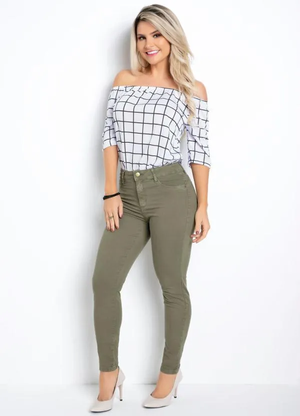 Sawary Jeans - Calça Cigarrete Verde Militar Sawary 4