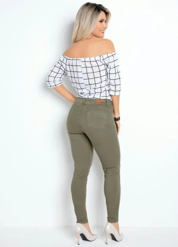 Sawary Jeans - Calça Cigarrete Verde Militar Sawary 5