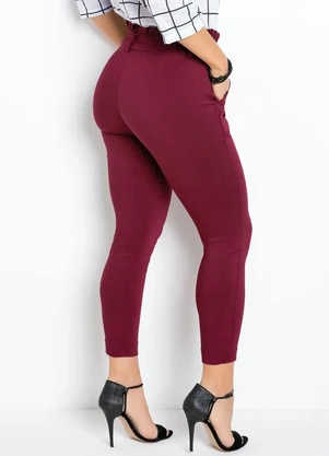 Sawary Jeans - Calça Clochard com Faixa Sawary Bordô - SAWARY JEANS