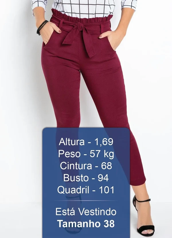 Sawary Jeans - Calça Clochard com Faixa Sawary Bordô 3