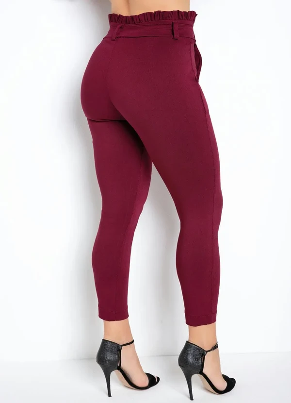 Sawary Jeans - Calça Clochard com Faixa Sawary Bordô 8