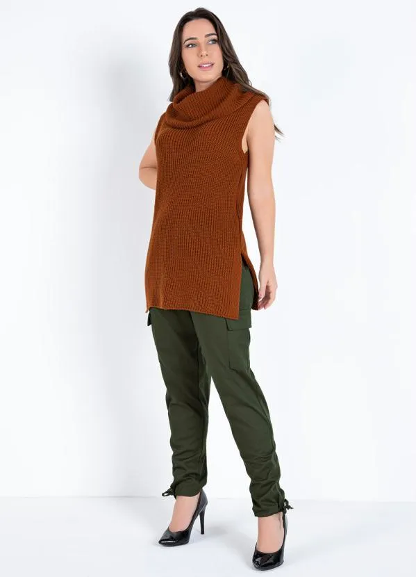 Rosalie - Calça com Bolsos Laterais e Amarrações Verde 3